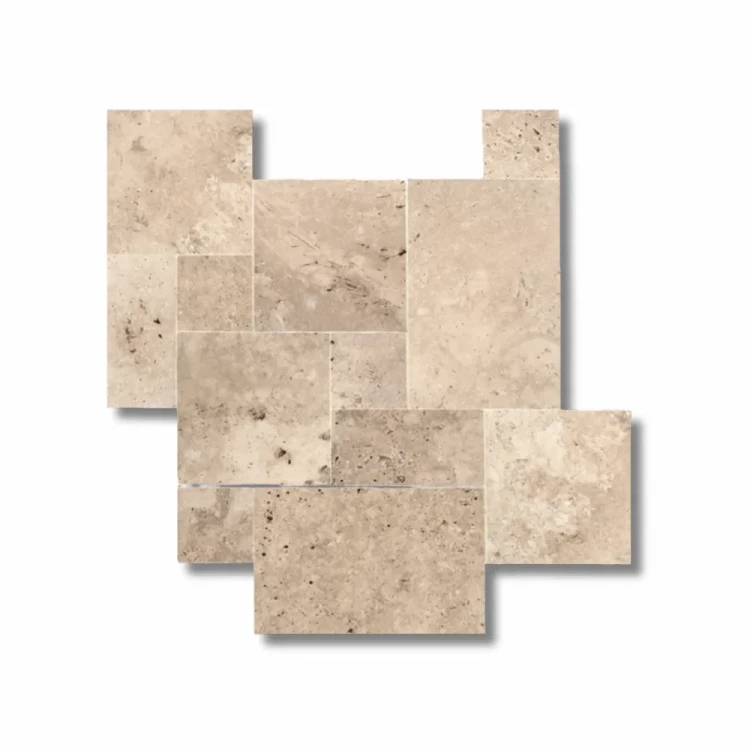 Trawertyn 12mm Classic Mix French Pattern 1kpl=0,742m2 | Komplet Rzymski – zdjęcie 2