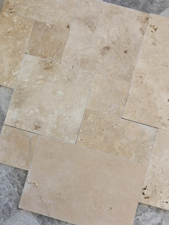 Trawertyn 12mm Light Com Bębnowany French Pattern 1kpl=0,742m2 | Komplet Rzymski – zdjęcie 4