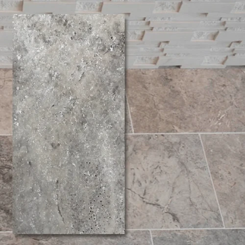 Trawertyn Silver Ash Antyczny 40,6x61x1,2 cm - naturalny kamień w szarej tonacji