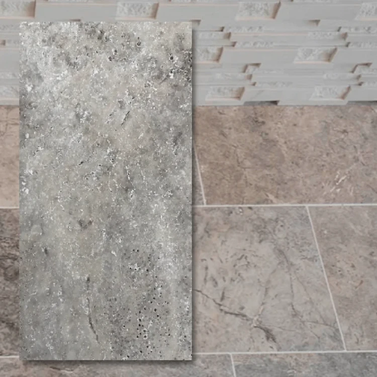 Trawertyn Silver Ash Antyczny 40,6x61x1,2 cm - naturalny kamień w szarej tonacji