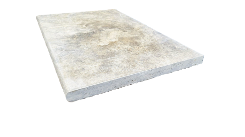 Trawertyn 3cm Kamień brzegowy Silver Greige Ash 40,6x61 | Obrzeża do basenu Bullnose – zdjęcie 2