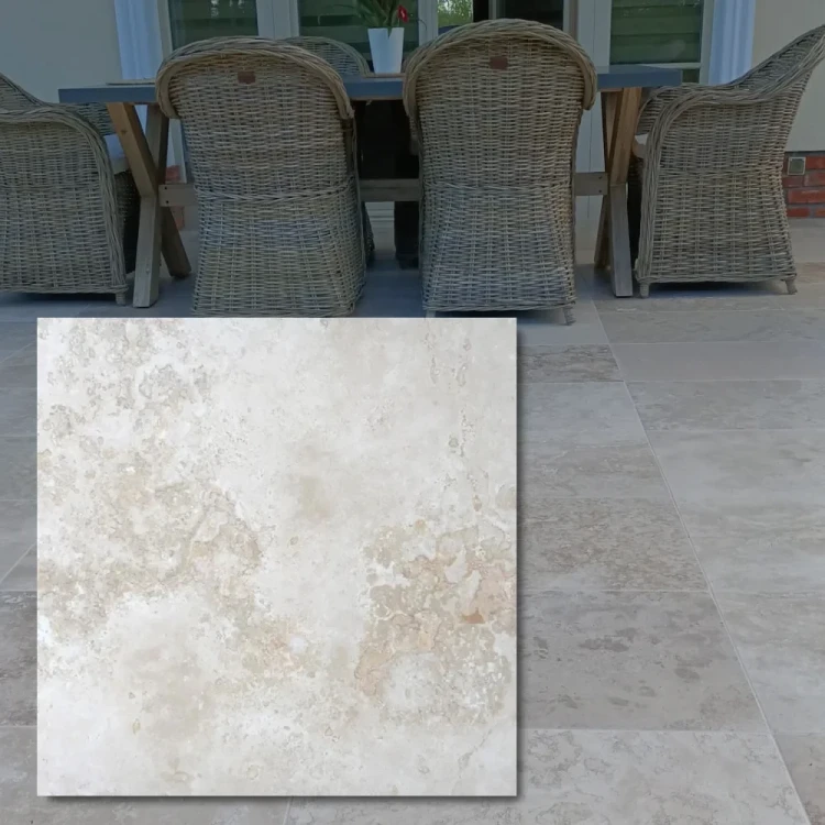 Trawertyn Ivory Classic Mix Cross Cut Szlifowany i Szpachlowany 61x61x1,2 cm