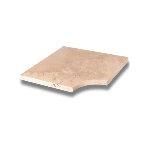 Trawertyn 3cm Kamień Brzegowy narożnik Classic Mix 40,6x61 | Obrzeża do basenu Bullnose – zdjęcie 2