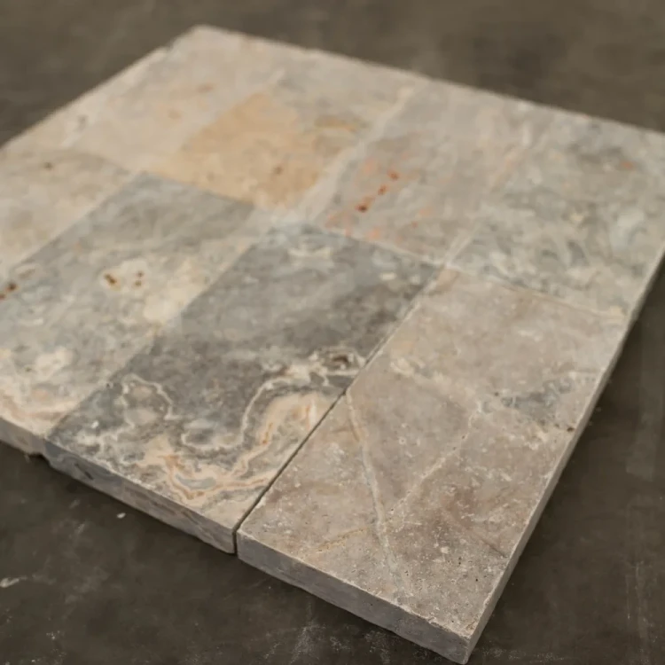 Trawertyn Ash Argent 3cm antykowany 15,3x30,5x3 taras ogród basen – zdjęcie 6