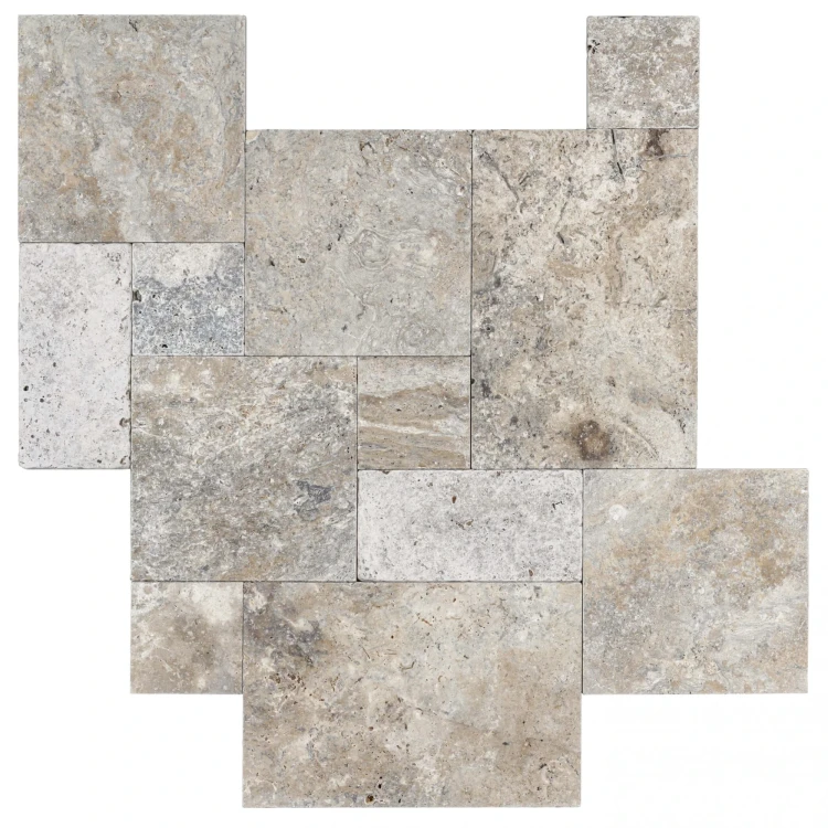 Trawertyn Silver Latte Greige Bębnowany French Pattern 3cm 1kpl= 0,742m2 | Komplet Rzymski – zdjęcie 2