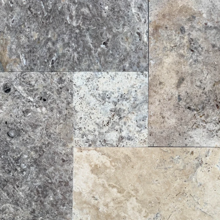 Trawertyn Silver Latte Greige Bębnowany French Pattern 3cm 1kpl= 0,742m2 | Komplet Rzymski – zdjęcie 6