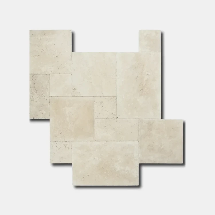 Trawertyn Light Bębnowany French Pattern 12mm 1kpl= 0,742m2 | Komplet Rzymski – zdjęcie 2
