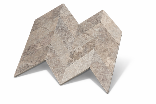 Trawertyn Silver Bębnowany 7,5x30,5 10mm Chevron – zdjęcie 2