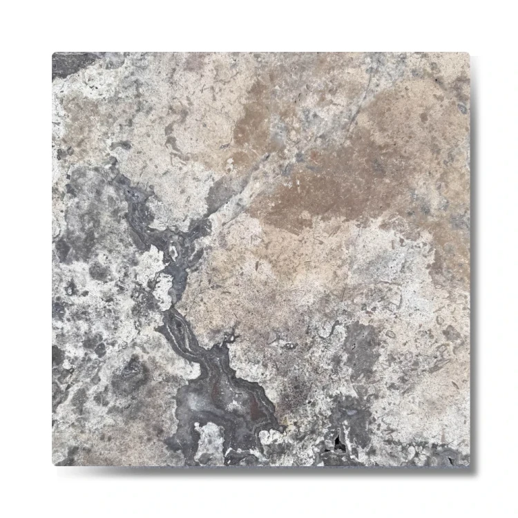 Trawertyn Silver Latte Greige Bębnowany 61x61x3 cm – zdjęcie 2