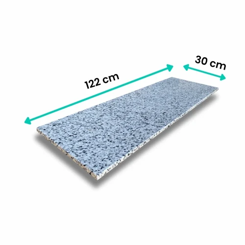 Parapet granitowy polerowany New Bianco 122x30x2 cm – zdjęcie 2