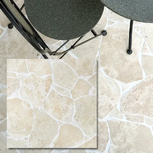 Trawertyn dzikówka crazy paving Ivory Classic Mix na taras i chodnik gr. 3 cm
