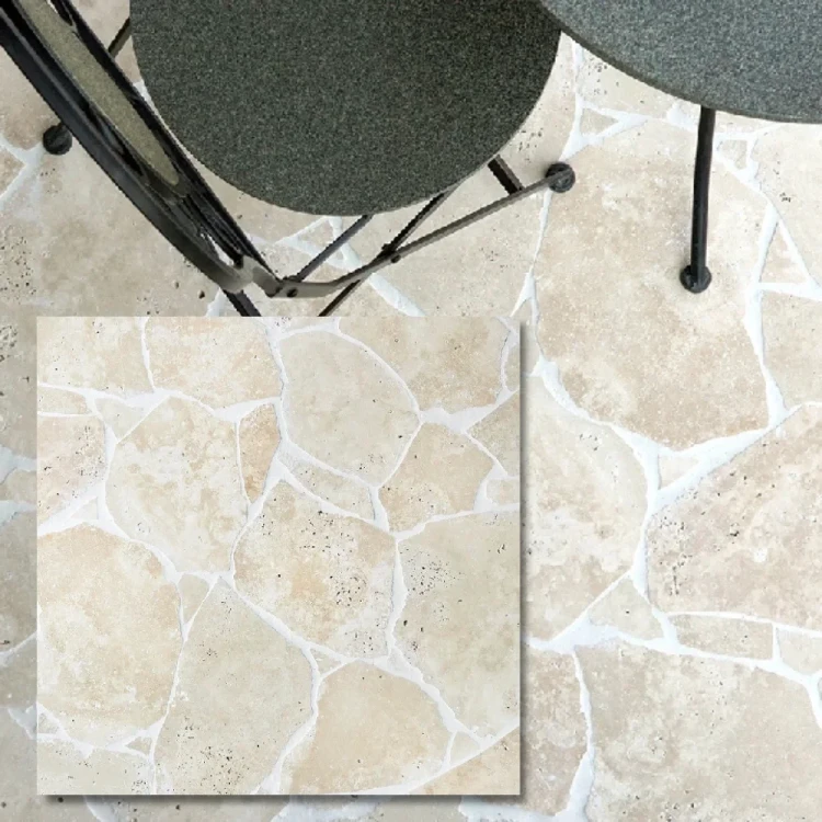 Trawertyn dzikówka crazy paving Ivory Classic Mix na taras i chodnik gr. 3 cm
