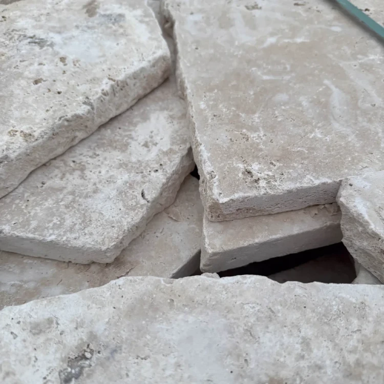Trawertyn dzikówka / crazy paving SC na taras chodnik Ivory Classic Mix gr. 3cm – zdjęcie 4