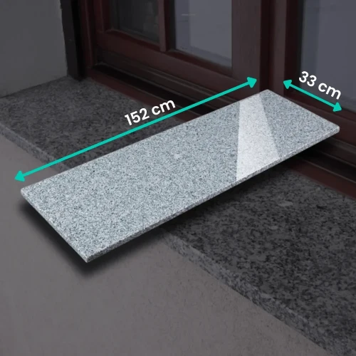 Parapet granitowy szary polerowany G603 New 152x33x2 cm - naturalny kamień klasy premium