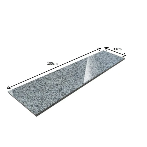 Parapet Stopnica granitowa szara polerowana G602 135x33x2 Bianco Sardo – zdjęcie 2