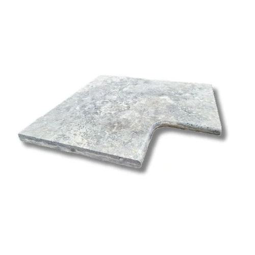 Obrzeże Basenowe Trawertyn Tiles Silver Greige Ash 40,6x61x3 cm – Szczotkowane szare