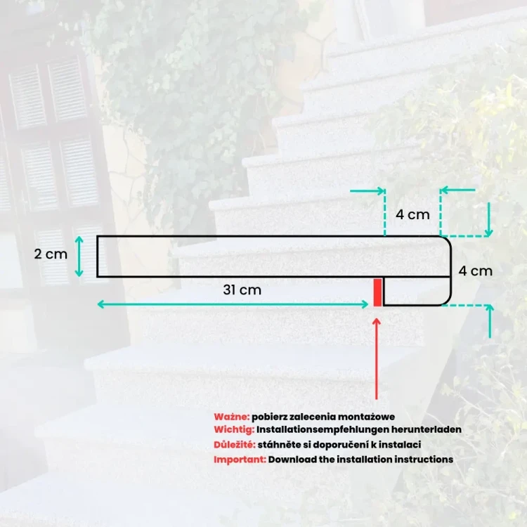 Schodek Granitowy G664 120x35x2 stopnica Bullnose – zdjęcie 6