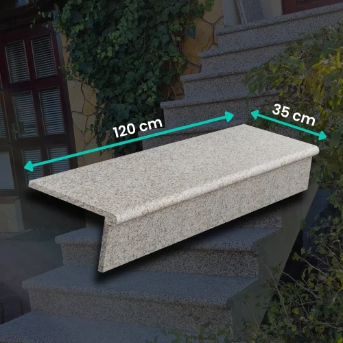 Zestaw schodowy Granit G682 Bullnose - Stopień + Podstopień 120x35x2 / 120x15x2 cm
