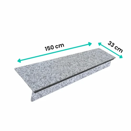 Zestaw Stopnica - Stopień + Podstopień Granitowy G602 150x33x2 / 150x15x2 – zdjęcie 2