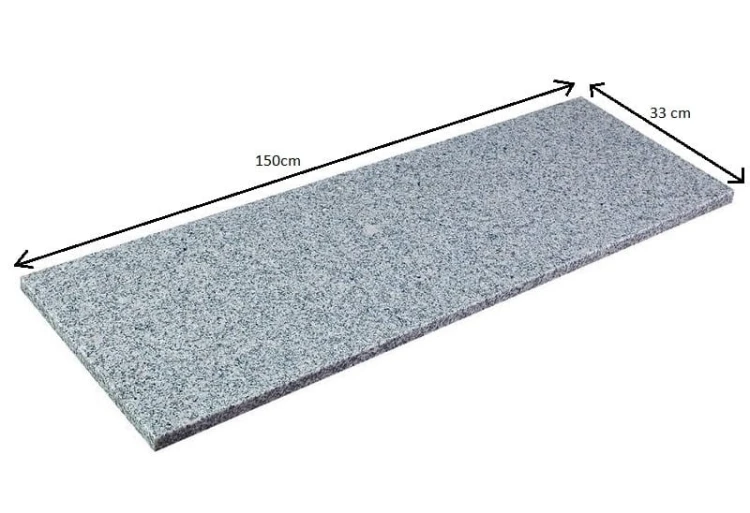 Stopnica granitowa szara płomieniowana G603 150x33x3 cm – zdjęcie 2