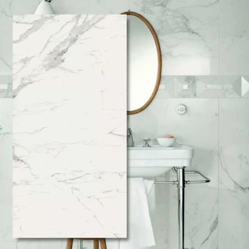 Spiek kwarcowy Marazzi Statuario Lux 12mm 324x162 cm - luksusowy marmurowy połysk
