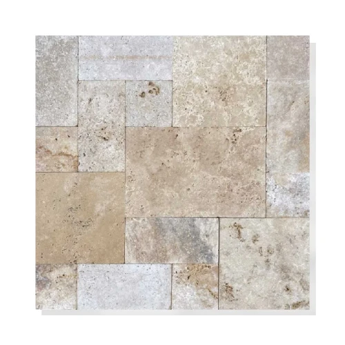 Płyta Tarasowa Trawertyn Tiles Blend Mix 40,6x61x3 cm Antykowana Beżowa