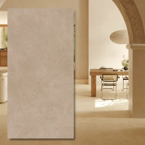 Spiek kwarcowy Grande Marazzi Limestone Sand 324x162x2 cm - gruba płyta o piaskowym kolorze