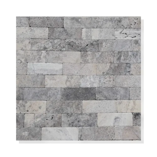 Cegiełka Trawertyn Tiles Ash Silver 7,5x15 cm Bębnowana Szara