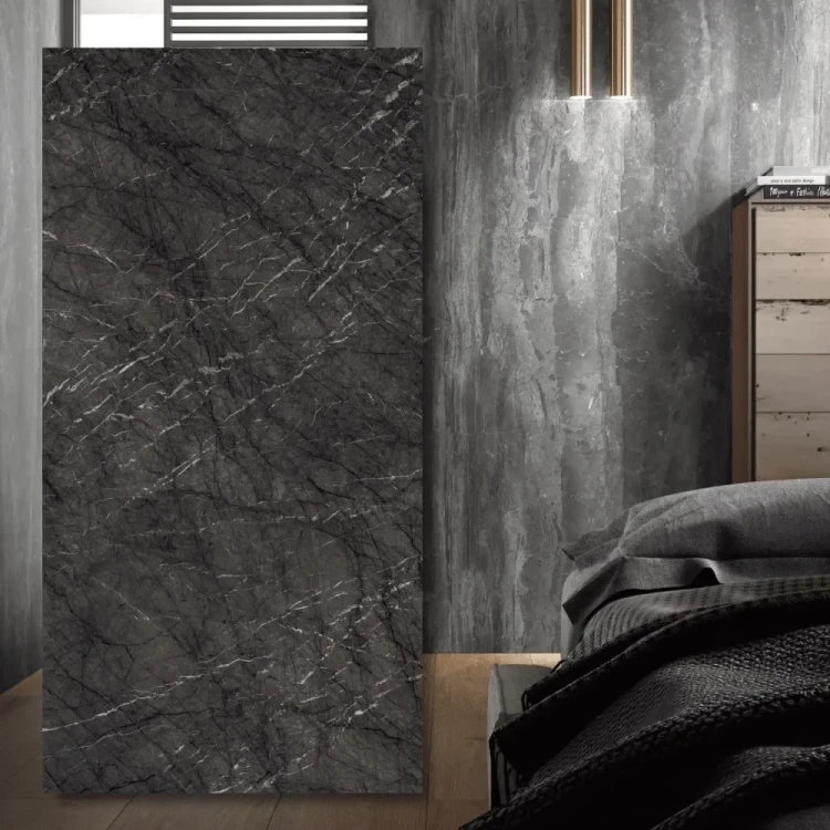 Spiek kwarcowy Grande Marazzi Grigio Carnico Lux 320x160 cm z połyskiem