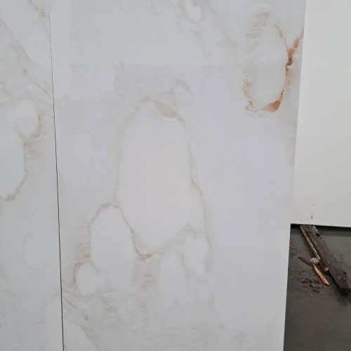 Tiles płytka gresowa Marble Ice Gold Polerowany 120x60x0,9 cm biało-zółty