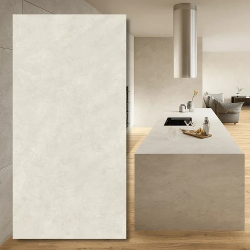 Spiek kwarcowy Boost Icor Bone Hammered 324x162x1,2 cm - jasna płyta Atlas Plan