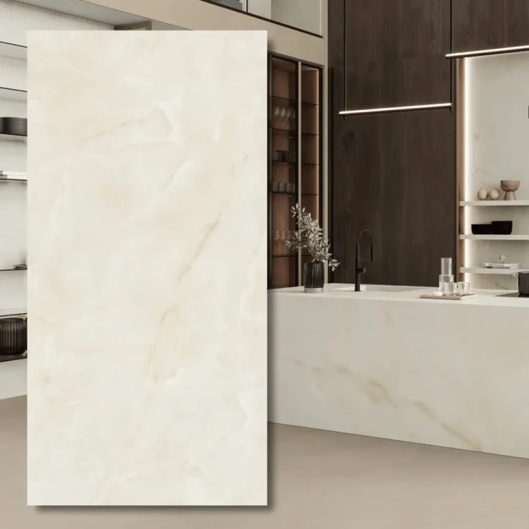 Spiek kwarcowy Onyx White Polerowany 324x162x1,2 cm Atlas Plan