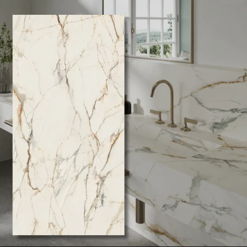 Spiek Kwarcowy TRI-D Passion White Soft 320x160x2 cm - biala plyta wielkoformatowa Paradyz