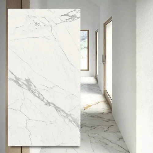 Spiek 6mm Statuario Book Match Faccia A Lux 320x160x0,6 cm - dekor bieli Statuario