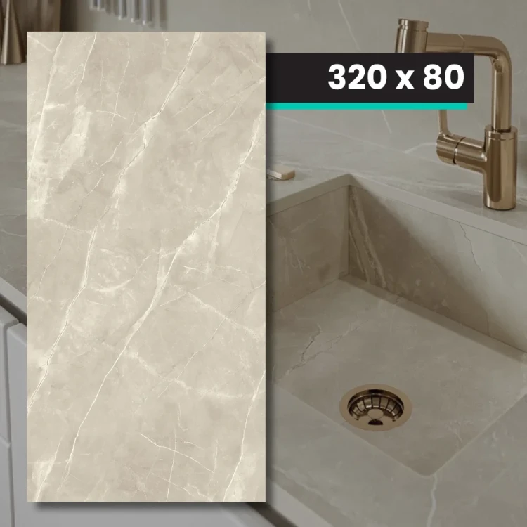 Spiek Kwarcowy TRI-D Ritual Taupe Soft 320x80x2 cm Paradyż