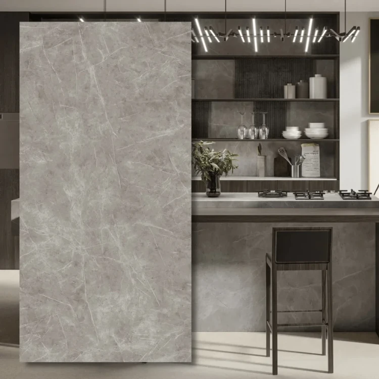 Spiek kwarcowy Light Grey Stone Silk 320x160x0,6 cm - jasna szarość Atlas Plan