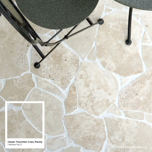 Trawertyn Tiles Classic Crazy Paving Mix 3 cm – Dzikówka beżowa