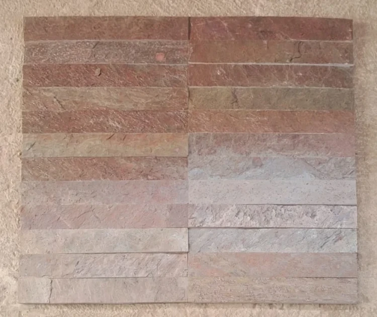 Płytka elewacyjna kwarcytowa Tiles Copper naturalna 7x50 cm czerwony – zdjęcie 4
