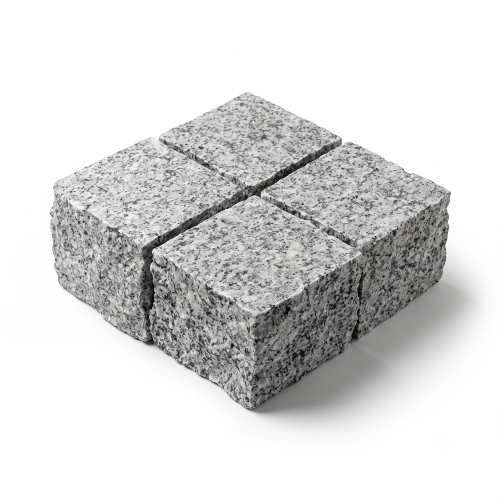 Kostka granitowa Tiles G602 Płomieniowana łupana 10x10x8 cm jasnoszary – zdjęcie 2