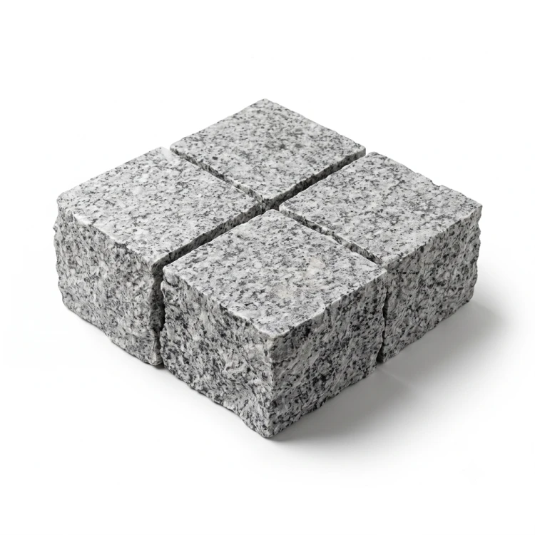 Kostka granitowa Tiles G602 Płomieniowana łupana 10x10x8 cm jasnoszary – zdjęcie 2