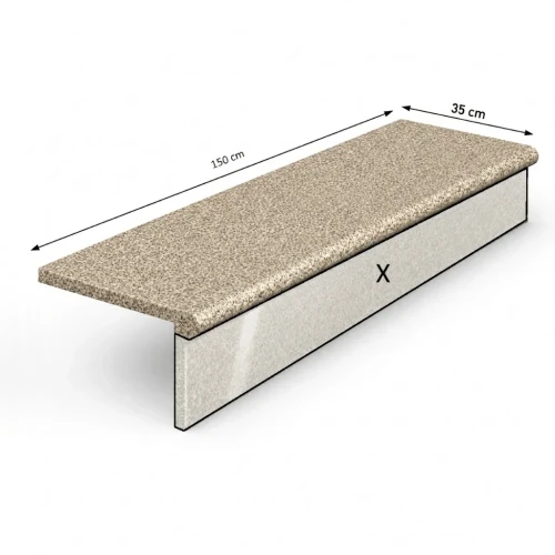 Stopnica granitowa Tiles G682 new Bullnose Płomieniowana 150x35x2 cm beżowy – zdjęcie 2