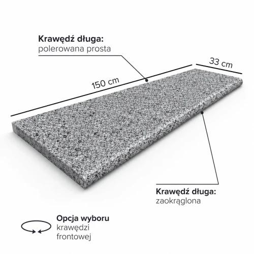 Stopnica granitowa G654 New płomieniowana - dwie krawędzie do wyboru