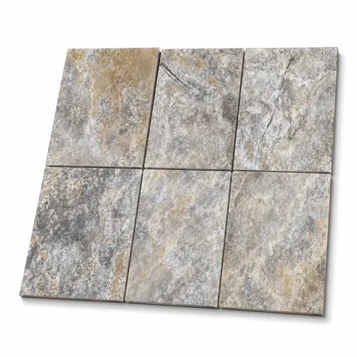 Płytka trawertynowa Silver Bębnowana 40,6x61x3 cm - naturalny kamień na taras