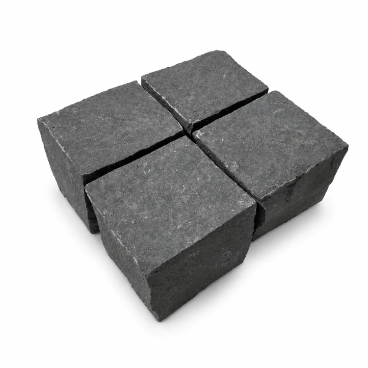 Kostka kamienna bazaltowa Tiles G690 płomieniowana łupana 10x10x8 cm grafitowo-czarna – zdjęcie 2