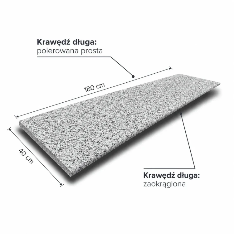 Stopnica granitowa G603 New 180x40 cm - trwała i antypoślizgowa powierzchnia