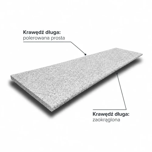 Stopnica granitowa Tiles G603 płomieniowana, 2 krawędzie wykończone 150x33x3 cm szary – zdjęcie 2