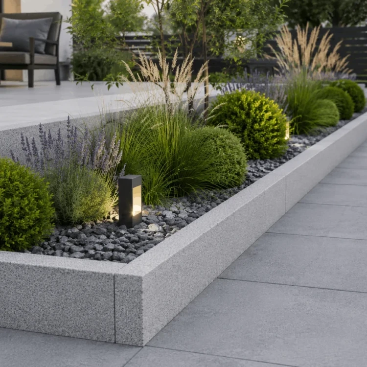 Obrzeże granitowe G602 płomieniowane 100x40x6 cm - trwałe wykończenie ogrodu
