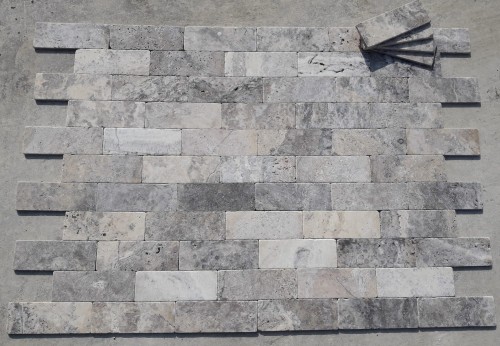 Tiles kamień dekoracyjny trawertyn Ash 10x30,5 szary