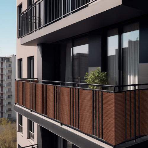 Mata technorattanowa na balkon RattanArt 100x100 cm kolor miedziany RX101 wersja Standard