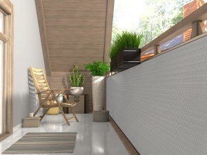 Mata Technorattanowa Osłona Balkonowa RattanArt 110x100 cm Jasnoszary RD17 1200g/m² Premium